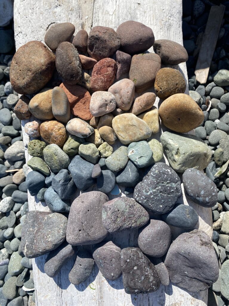 Collection of Rainbow colored rocks