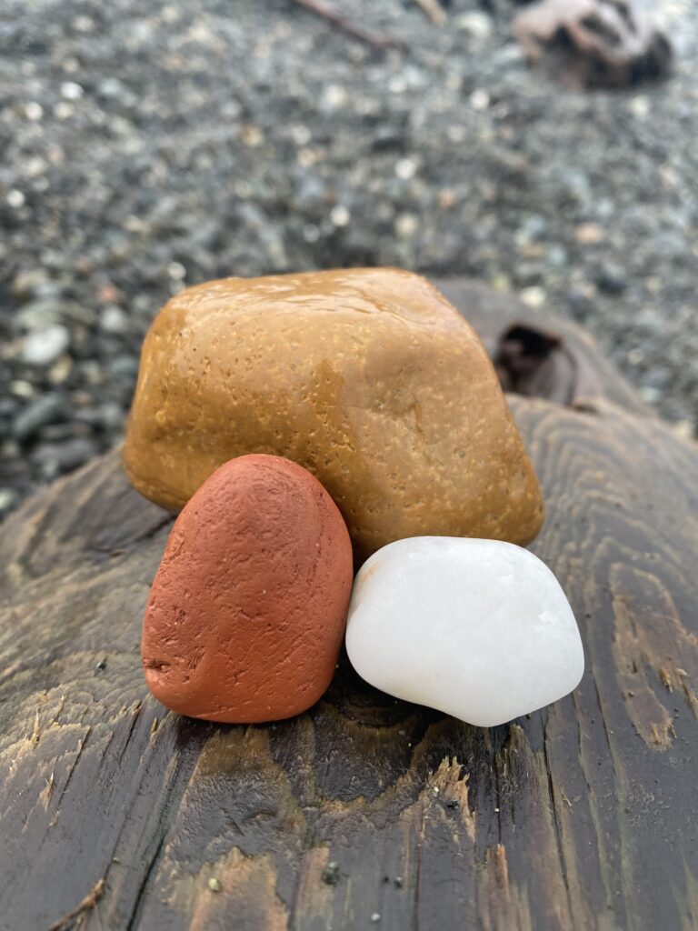 Orange and white colored rocks